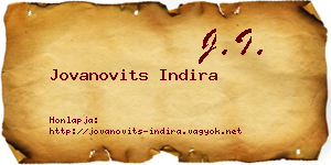 Jovanovits Indira névjegykártya
